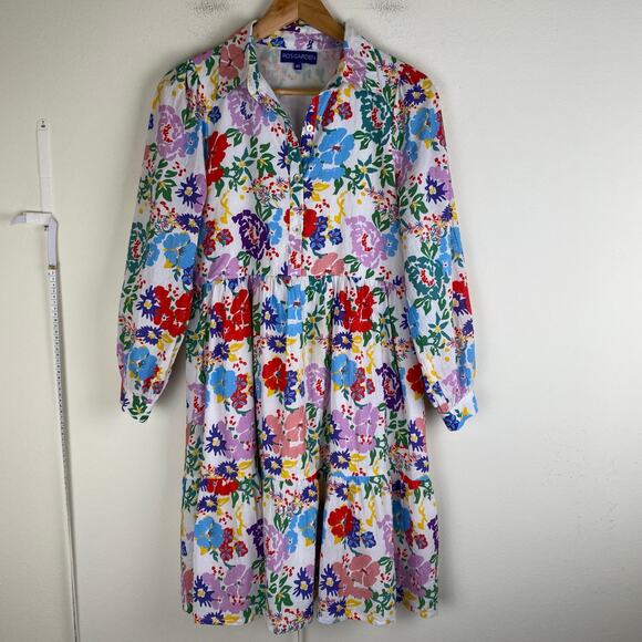 Ro's Garden Romy Dress Size XS Fantasia Floral White Blue Pink Mini - Picture 7 of 14